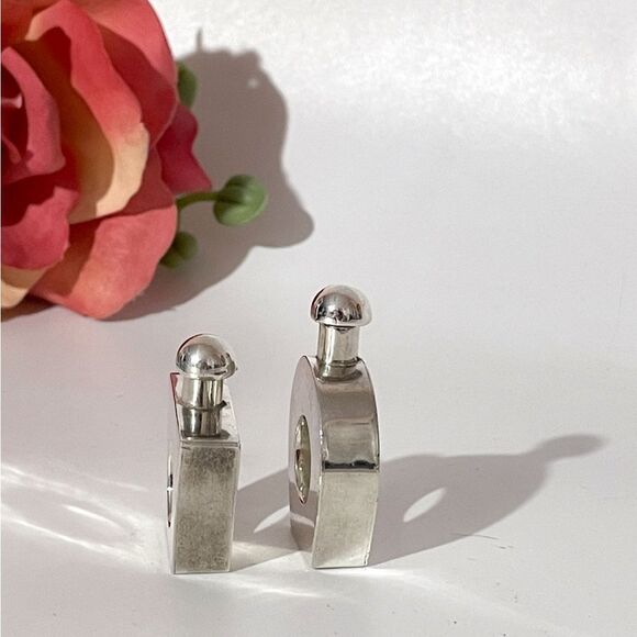 Sterling Silver Geometric Perfume Bottles Duo - Picture 4 of 11